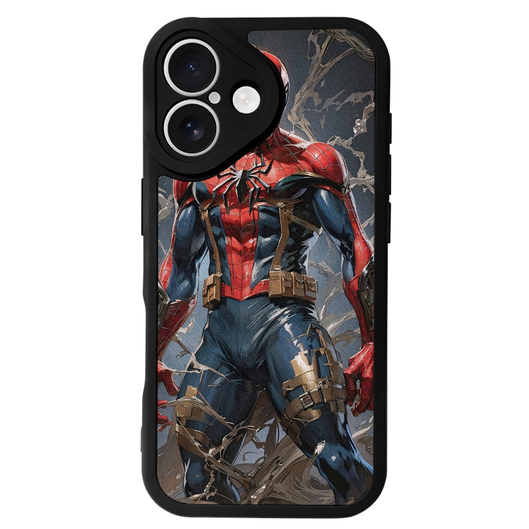 （画像用） Spider Man スパイダーマン 【iPhone 16シリーズ対応】シリコンスマホケース（レザー調） 材質：シリコン